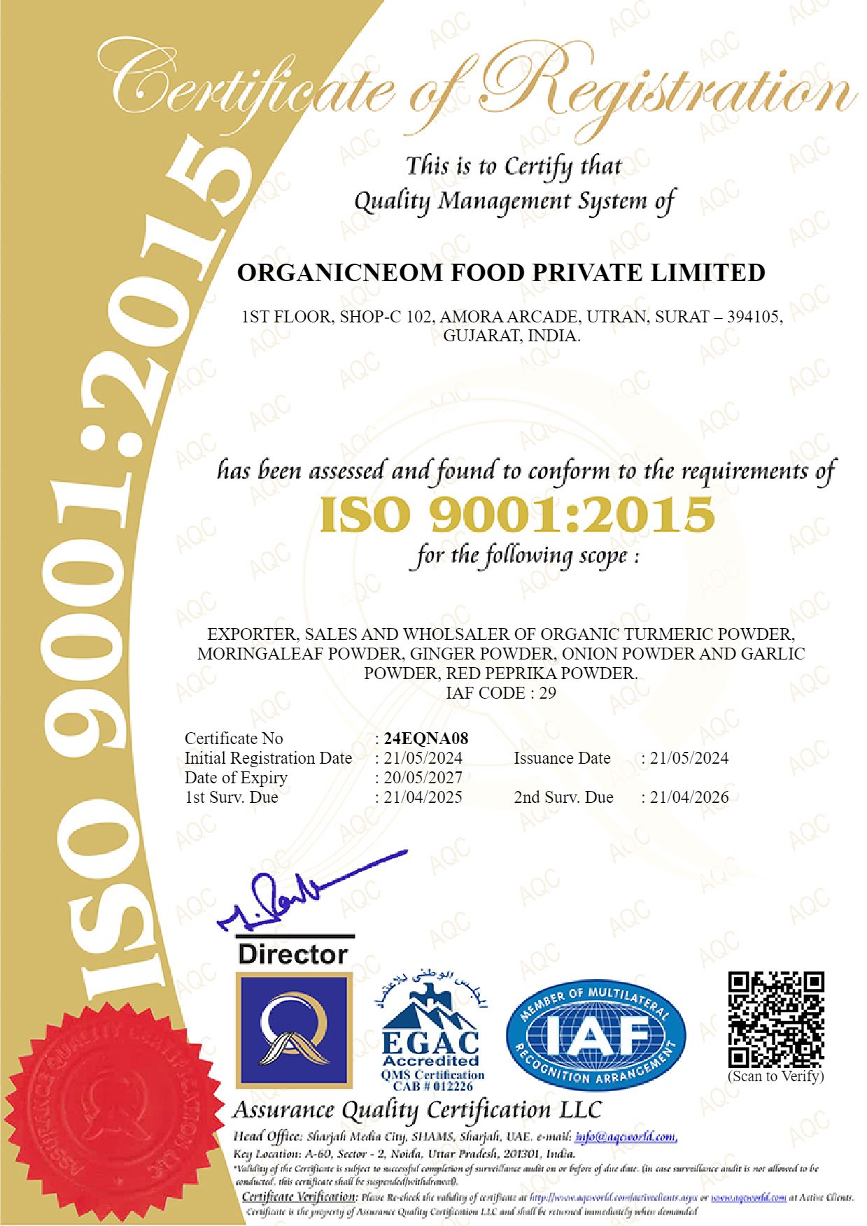 ORGANICNEOM FOOD PRIVATE LIMITED - ISO 9001 -2015-1.jpg - Agridisk